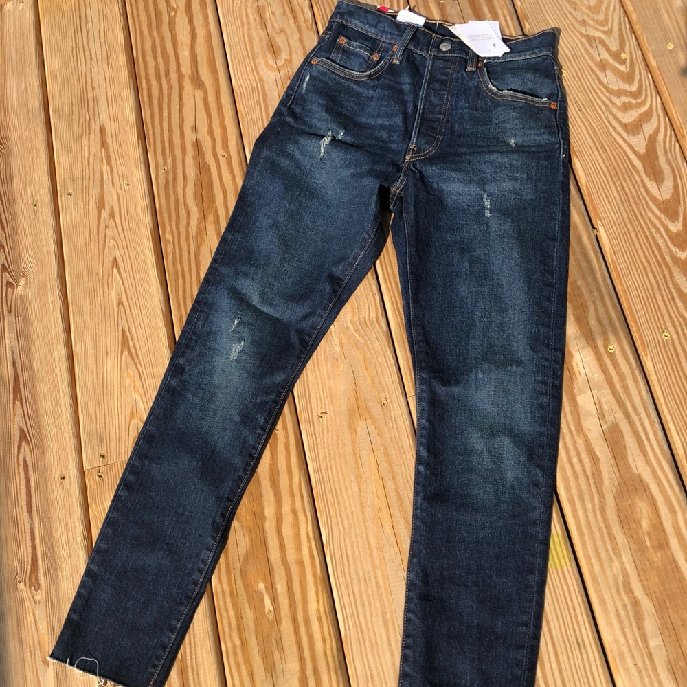 Levi’s Dark Wash Stretch 501 Skinny Jeans